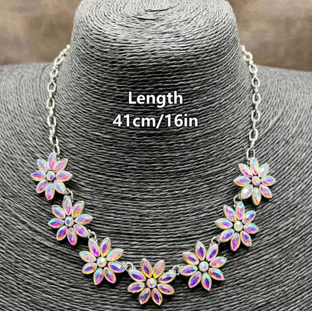 Beautiful Vibrant Colored Floral Necklace